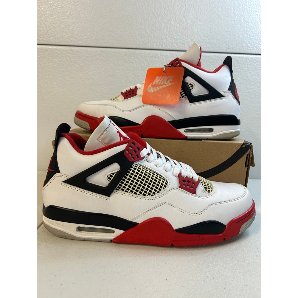 Jordan 4 Retro Fire Red 2020 White Black Mens Size 13 #2318